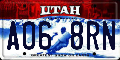 UT license plate A068RN