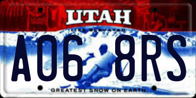 UT license plate A068RS