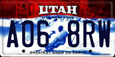 UT license plate A068RW