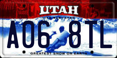UT license plate A068TL