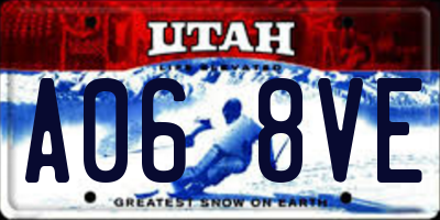 UT license plate A068VE