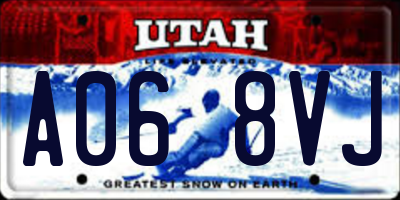 UT license plate A068VJ