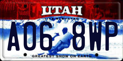 UT license plate A068WP