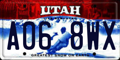 UT license plate A068WX