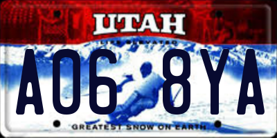 UT license plate A068YA