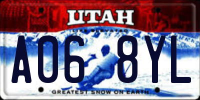 UT license plate A068YL