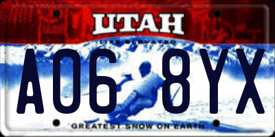 UT license plate A068YX