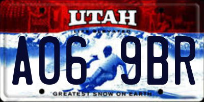 UT license plate A069BR