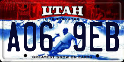 UT license plate A069EB
