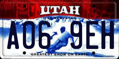 UT license plate A069EH