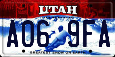UT license plate A069FA