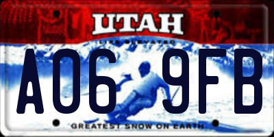 UT license plate A069FB