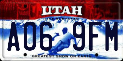UT license plate A069FM