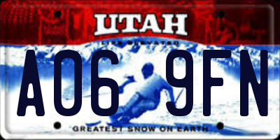 UT license plate A069FN
