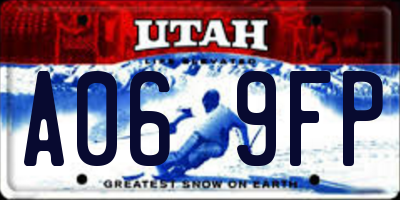 UT license plate A069FP