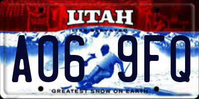 UT license plate A069FQ