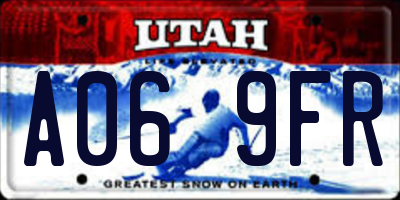 UT license plate A069FR