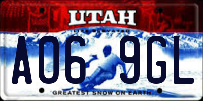 UT license plate A069GL