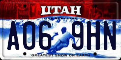 UT license plate A069HN