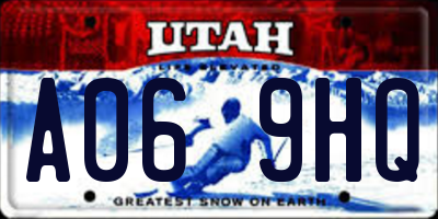 UT license plate A069HQ