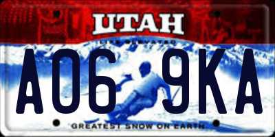 UT license plate A069KA