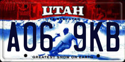 UT license plate A069KB