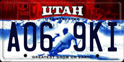 UT license plate A069KI