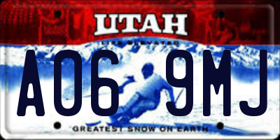 UT license plate A069MJ