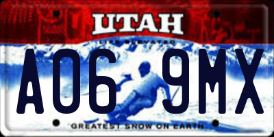 UT license plate A069MX