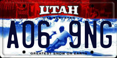 UT license plate A069NG