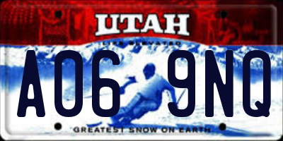 UT license plate A069NQ