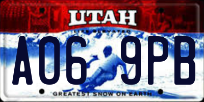UT license plate A069PB