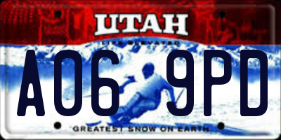 UT license plate A069PD