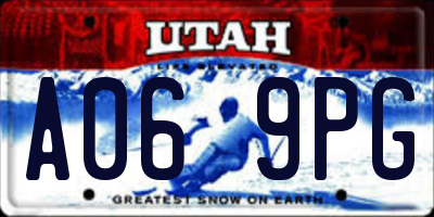 UT license plate A069PG