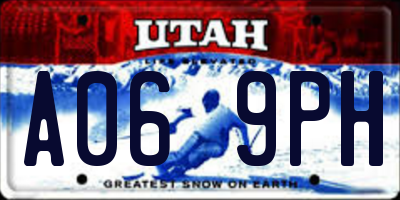 UT license plate A069PH