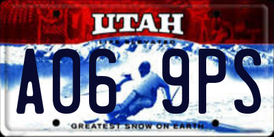 UT license plate A069PS