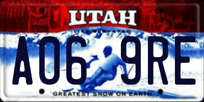 UT license plate A069RE
