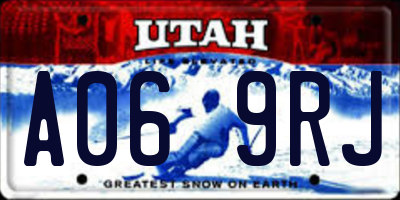 UT license plate A069RJ