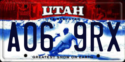 UT license plate A069RX