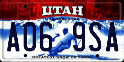 UT license plate A069SA