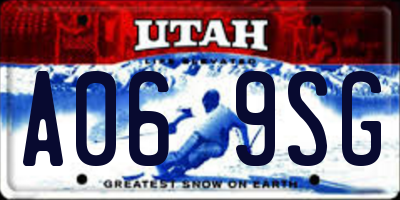 UT license plate A069SG