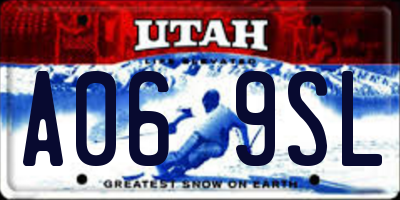 UT license plate A069SL