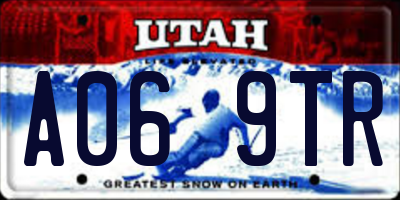 UT license plate A069TR