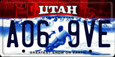 UT license plate A069VE