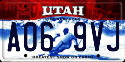 UT license plate A069VJ