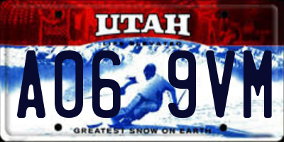 UT license plate A069VM