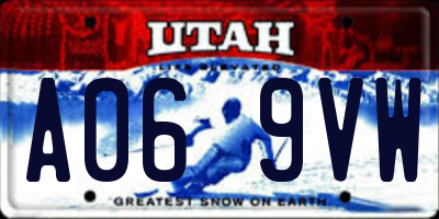 UT license plate A069VW