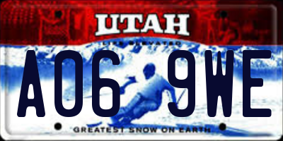 UT license plate A069WE