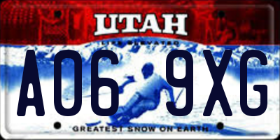 UT license plate A069XG