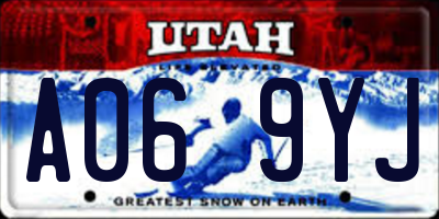 UT license plate A069YJ